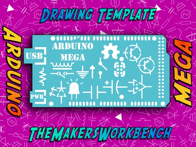 TMWB Arduino Mega Drawing Template - STL & DXF