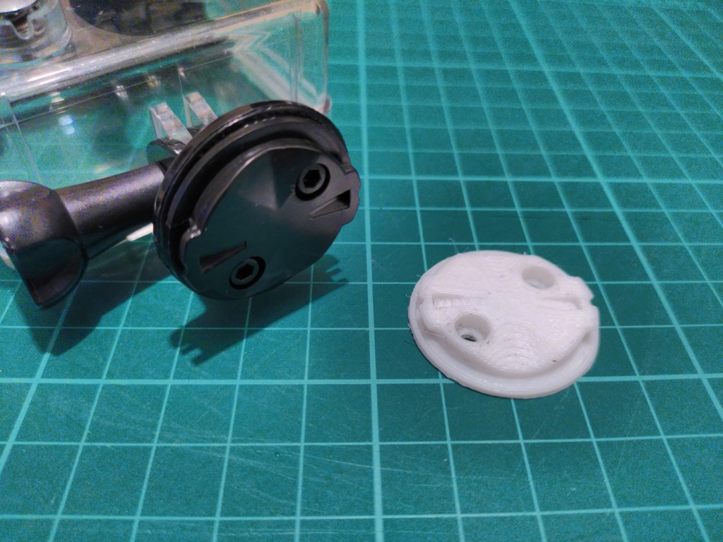 Replacement Garmin quarter mount plate for GoPro adapter by nich