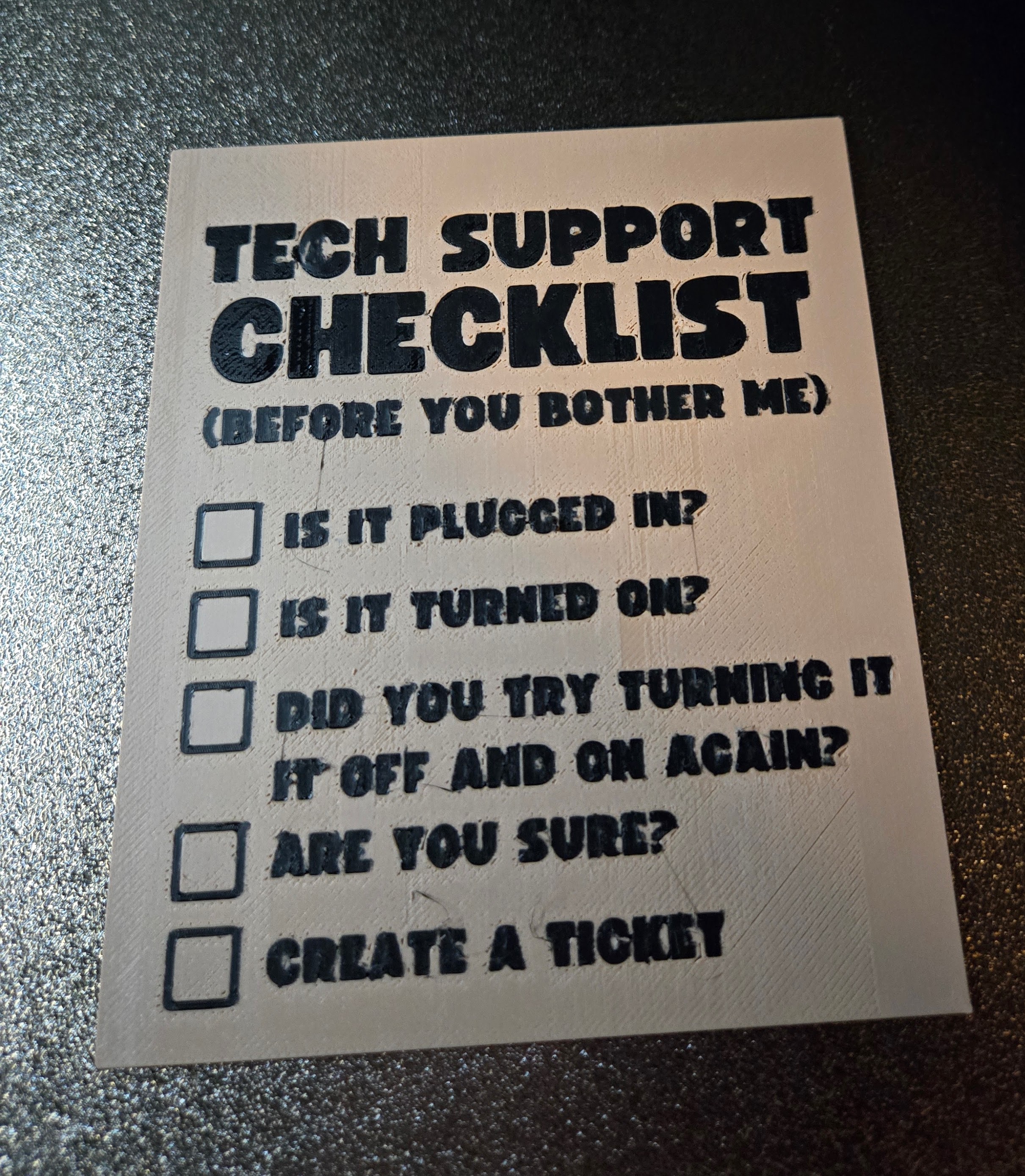 Tech Support Checklist Sign — miniatura 3