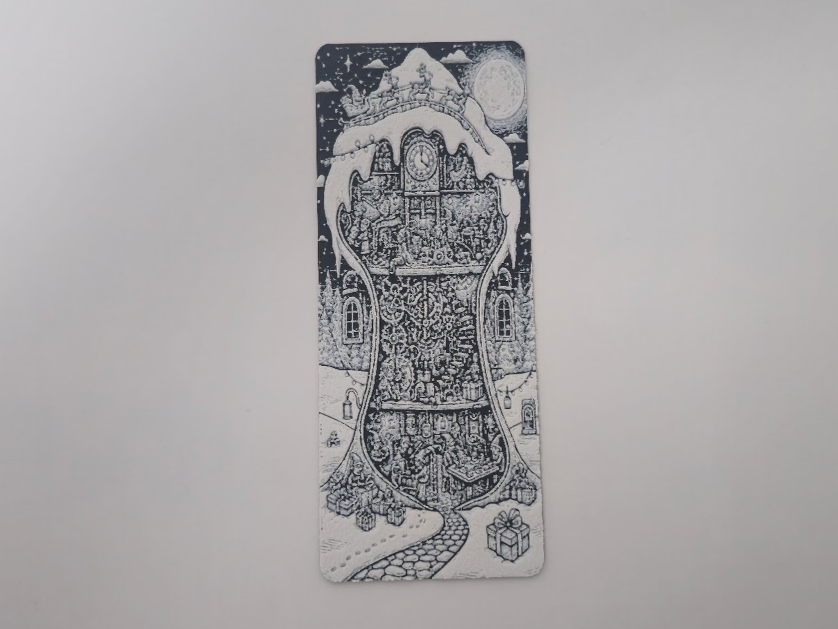 Santa Workshop Clockwork Interior Bookmark