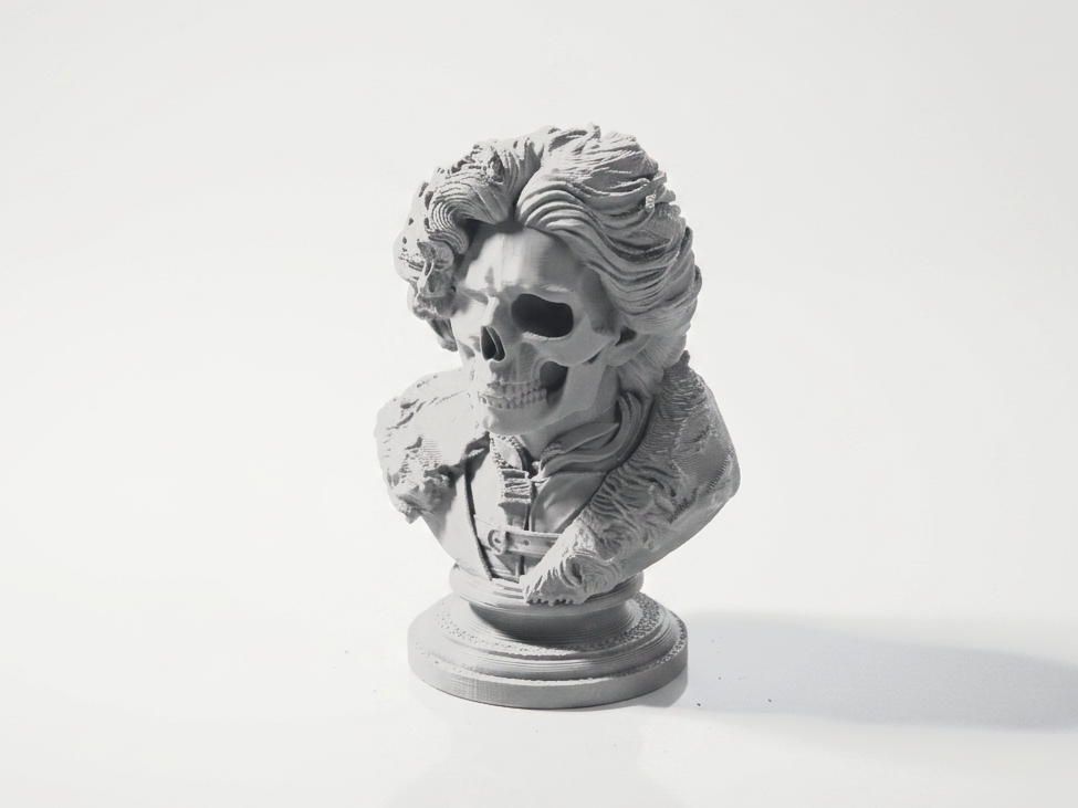 Half Skull Face Bust Gothic Sculpture 3D Printable