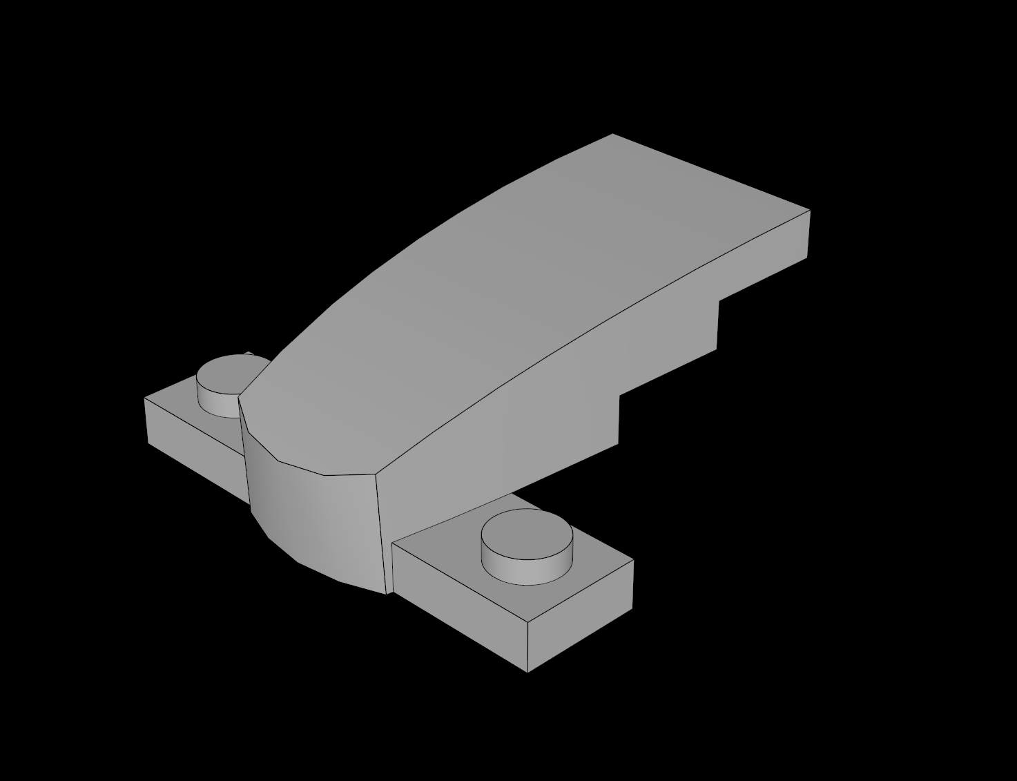Lego Compatible (93589.dat) Slope Brick Curved Tapered  4 x  2 on Plate  1 x  4