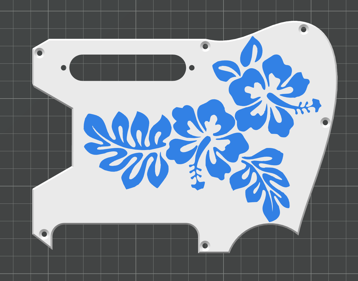 Hibiscus Flower Pickguard by M&M | Download free STL model | Printables.com