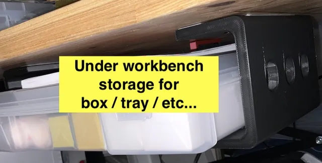 Under desk storage space for Iris USA 12 x 12 x 3" storage box