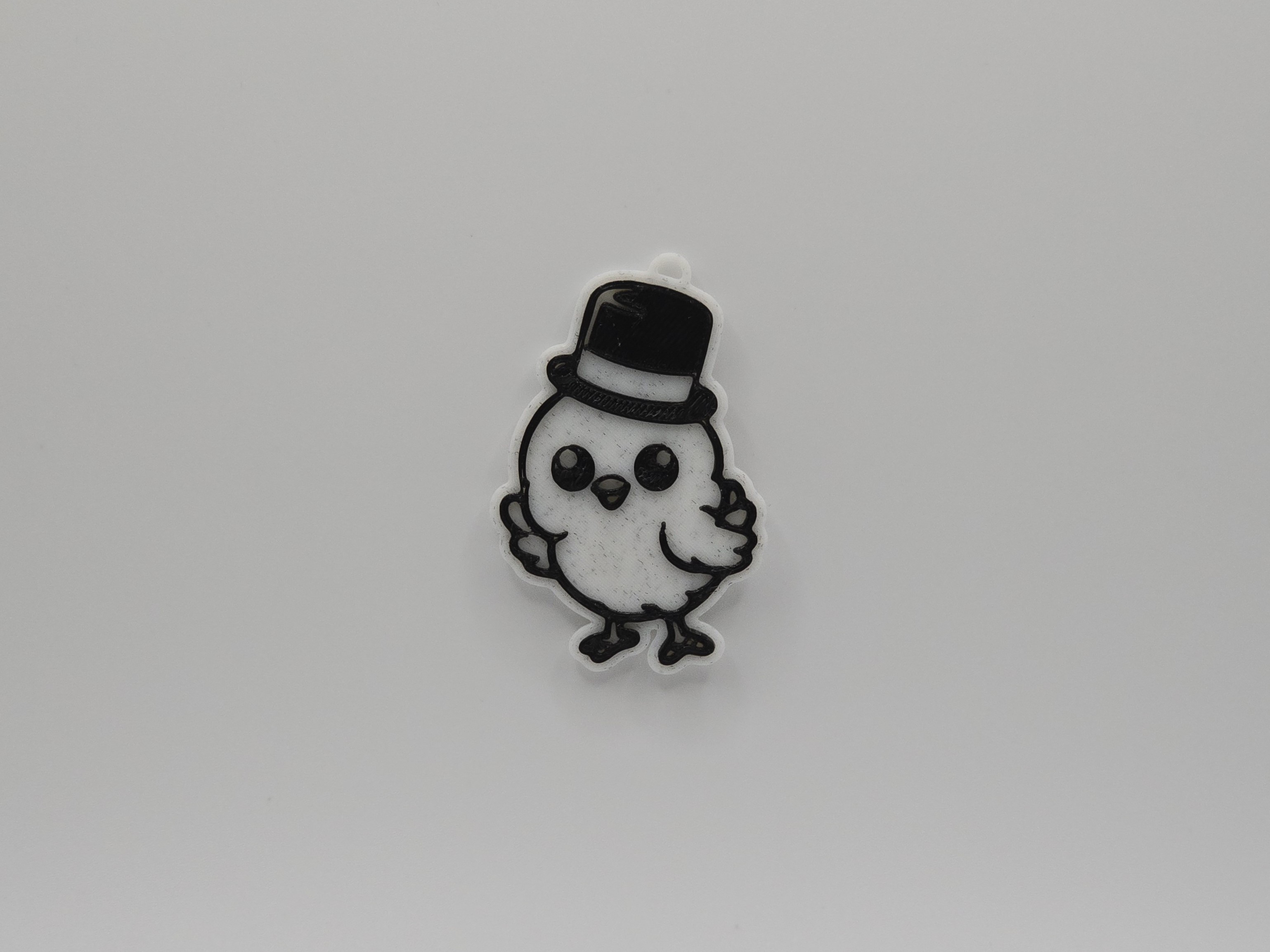 Chick With Top Hat Keychain