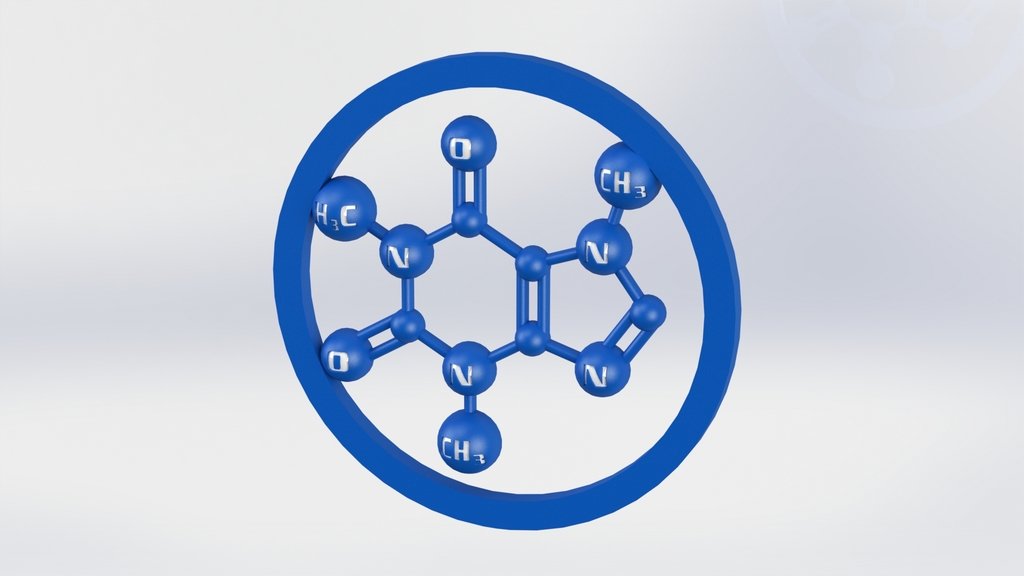 Miniatura 7 do modelo 3D Decorative Caffeine Molecule