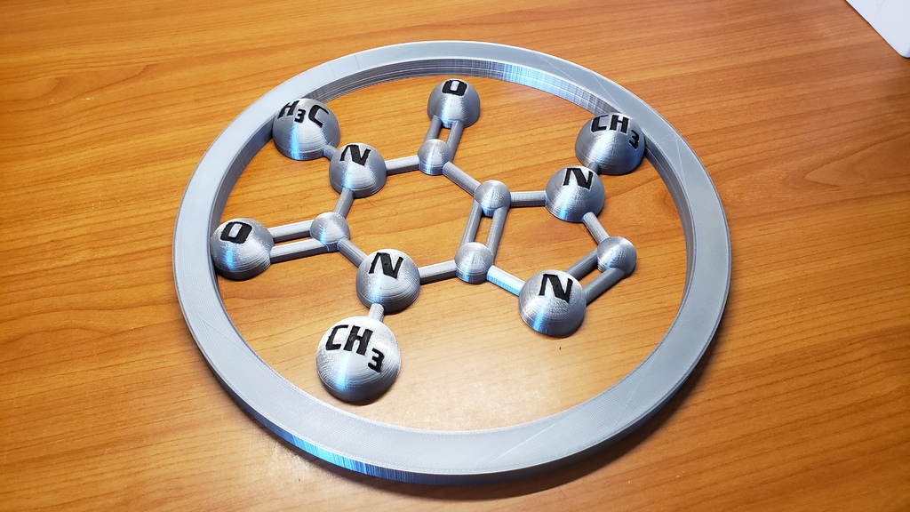 Miniatura 10 do modelo 3D Decorative Caffeine Molecule