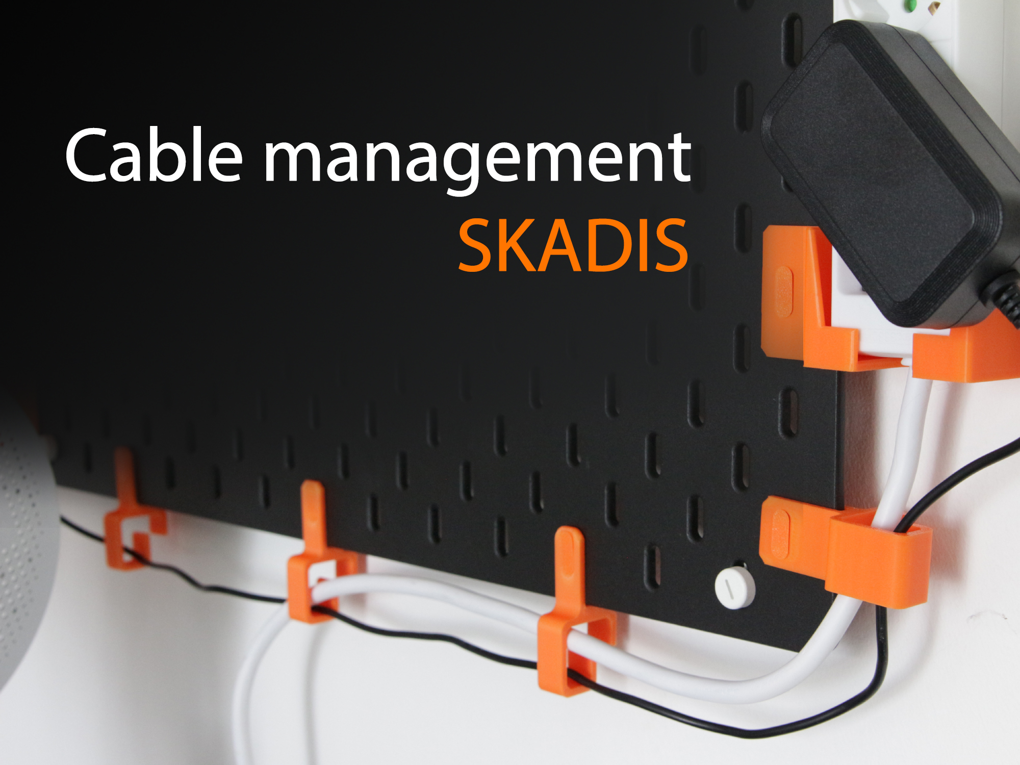 Cable management skadis side/top/buttom