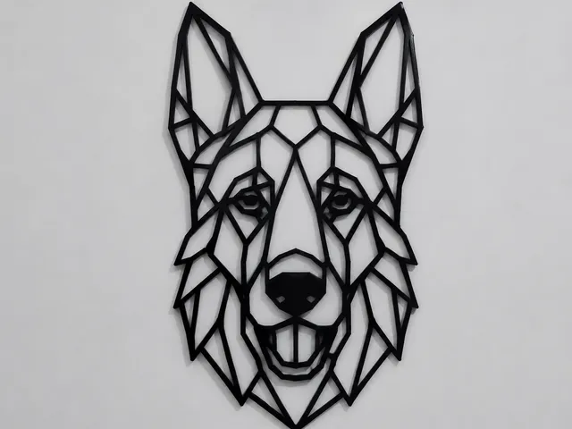 Dog Geometric Wire-Frame Wall Art