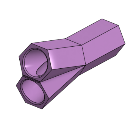 Hexagonal Corner Connector x3 30deg for PCV Tubing