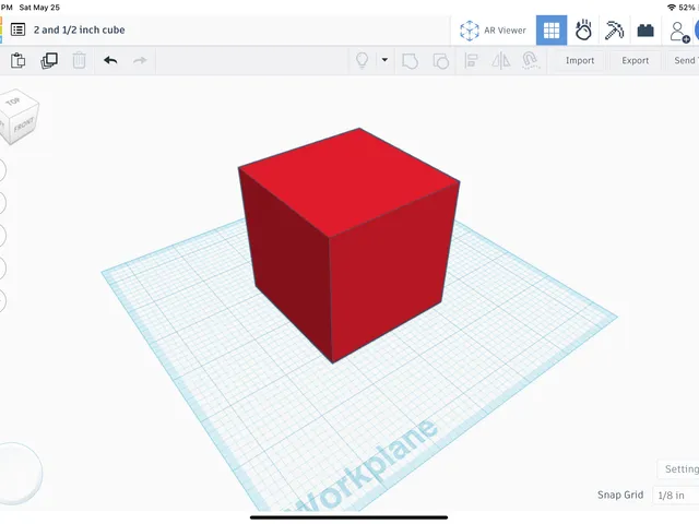 2 and 1/2 inch cube
