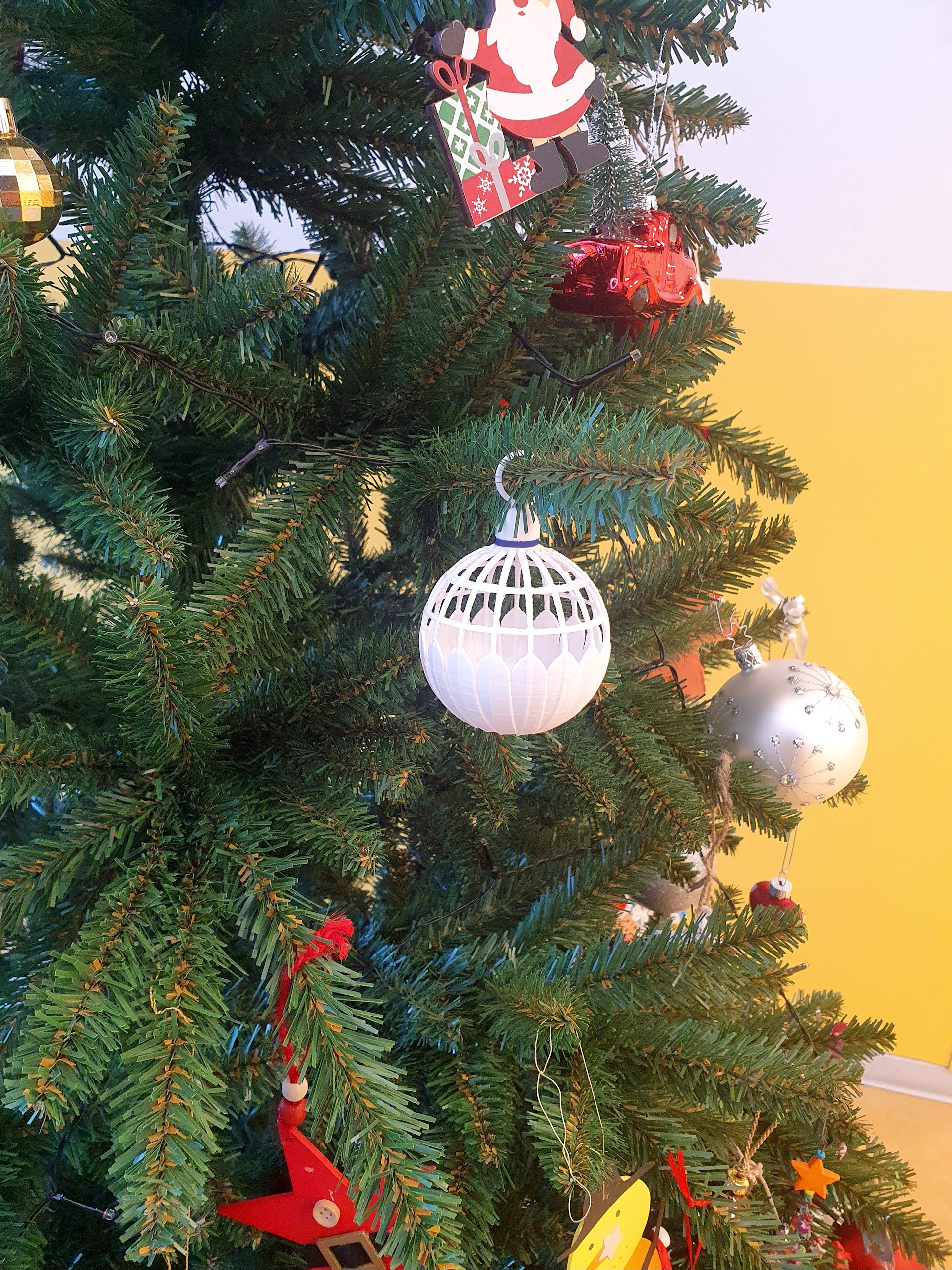Christmas Tree Bauble Badminton Shuttlecock style