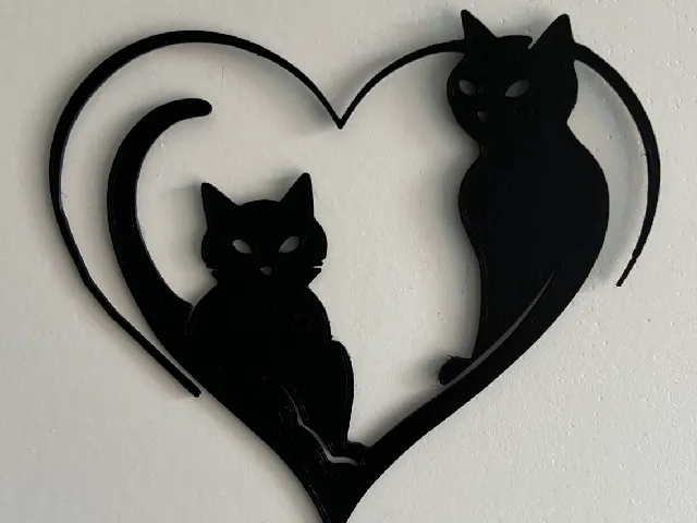 Cats Heart Wall Art #2