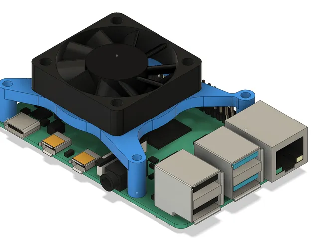 Raspberry Pi fan holder for M3 brass insert
