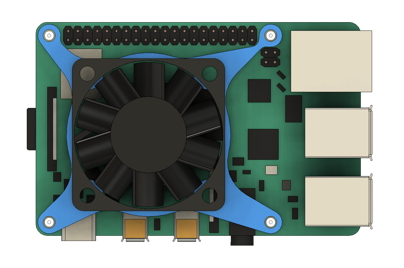 Raspberry Pi fan holder for M3 brass insert by Ferfi | Download free ...
