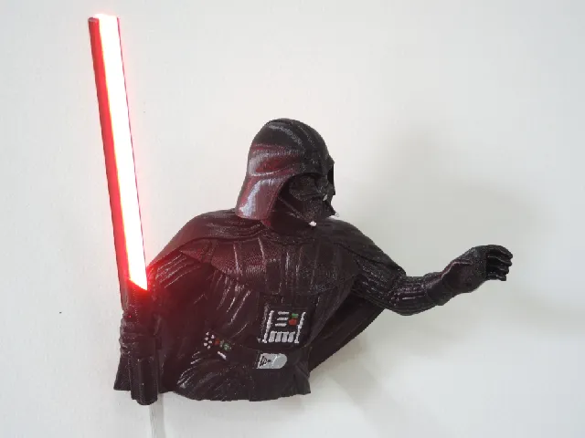 DARTH VADER STAR WARS FAN ART- 3D PRINTED WALL DISPLAY WITH NEON