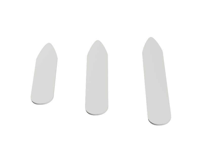 Shirt collar stay/stick 50/60.2 and 70mm by nours Download free STL