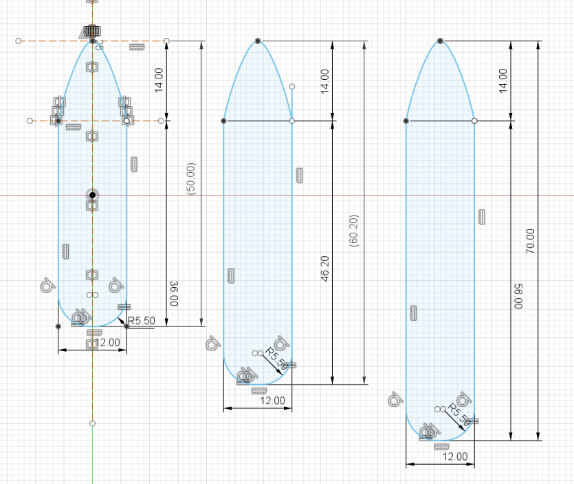 Shirt collar stay/stick 50/60.2 and 70mm by nours Download free STL