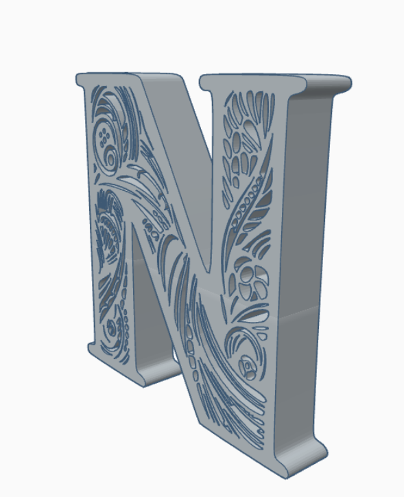 standing initial: letter N