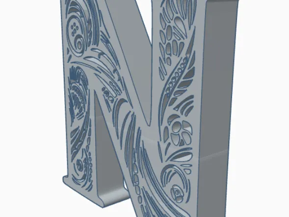 standing initial: letter N