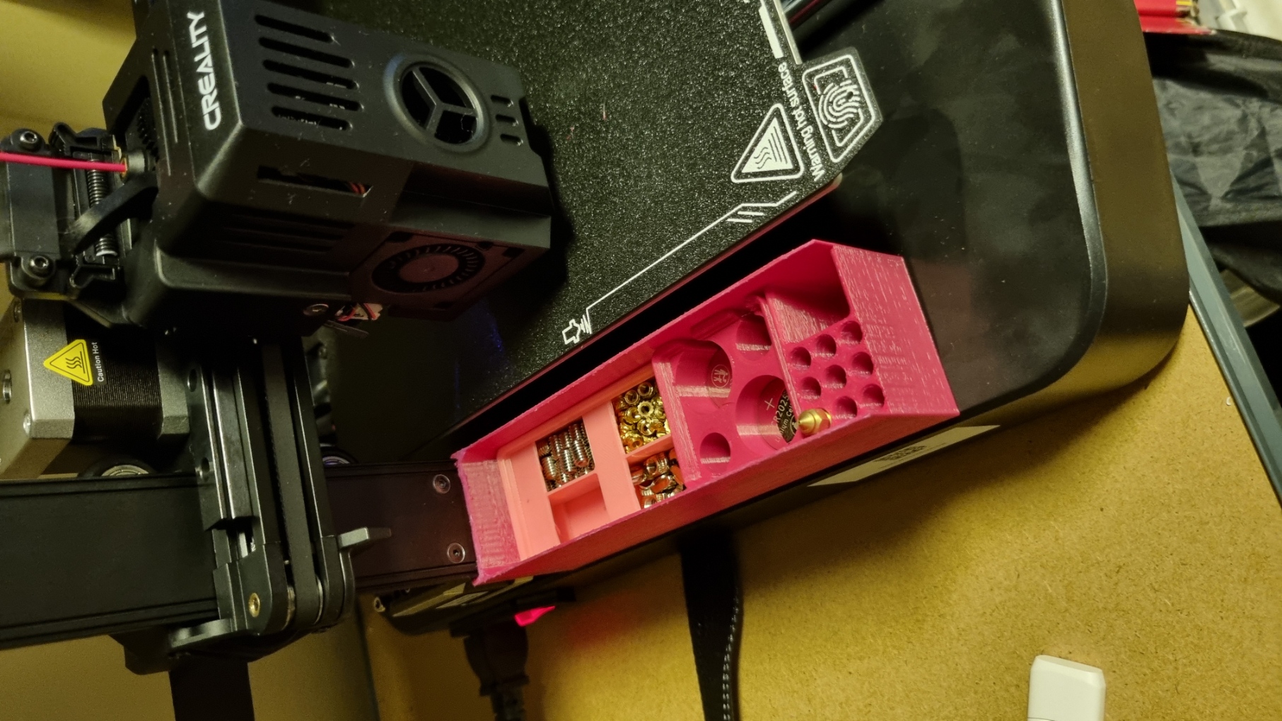 Ender 3 v3 KE Gridfinity rail storage