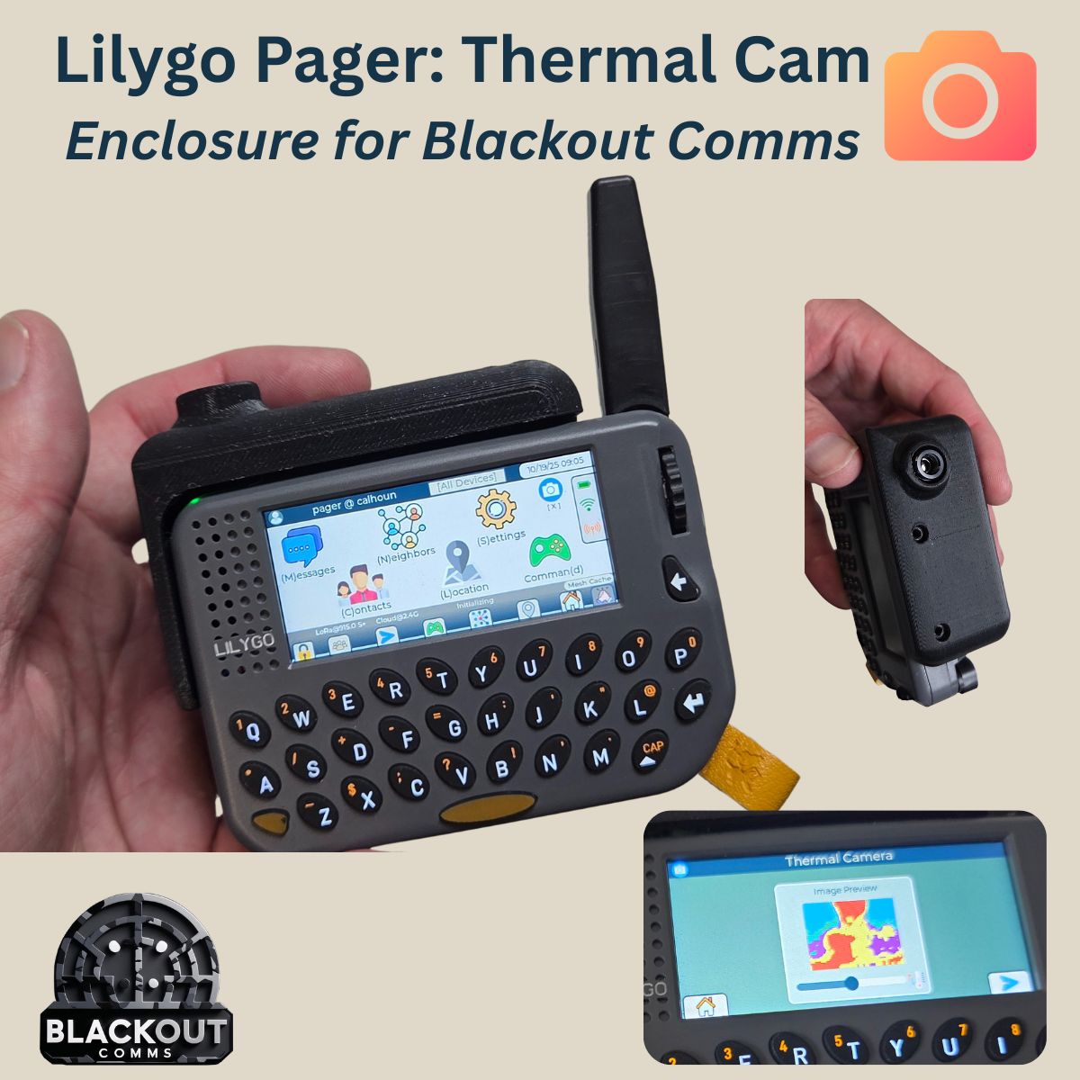 Lilygo Pager Thermal Cam Upgrade for Blackout Comms