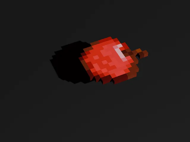Minecraft Red Apple Voxel 3D ModelSTL GLB OBJ 3D