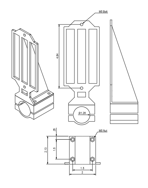 Miniatura 5 do modelo 3D Bracket for Ortis E-Stop Paddle Switch