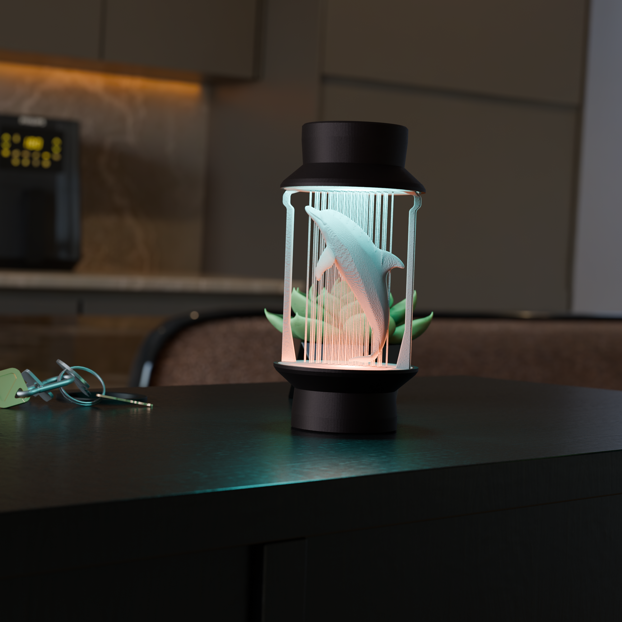Miniatura 5 do modelo 3D Modern Dolphin String Lamp