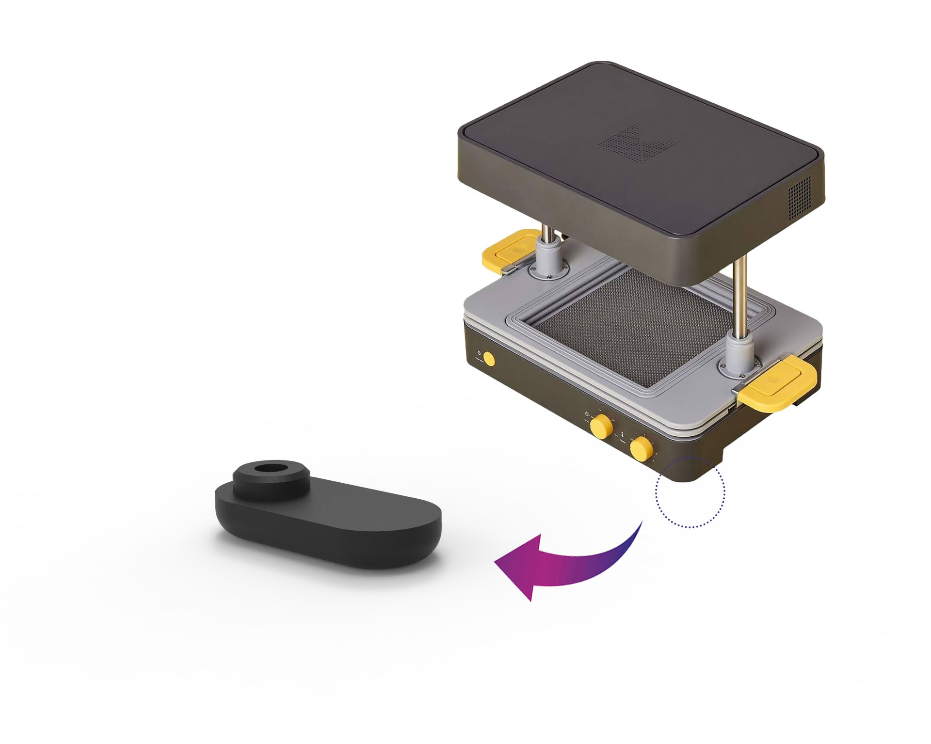 Pad Mayku (vacuum forming) - repair // pied pour thermoformeuse Mayku