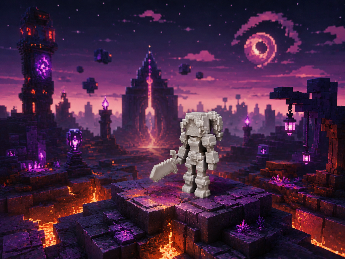 Pixel Warrior Girl-Voxel Style