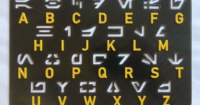 Aurebesh alphabet stencil by Rogue9 | Download free STL model ...