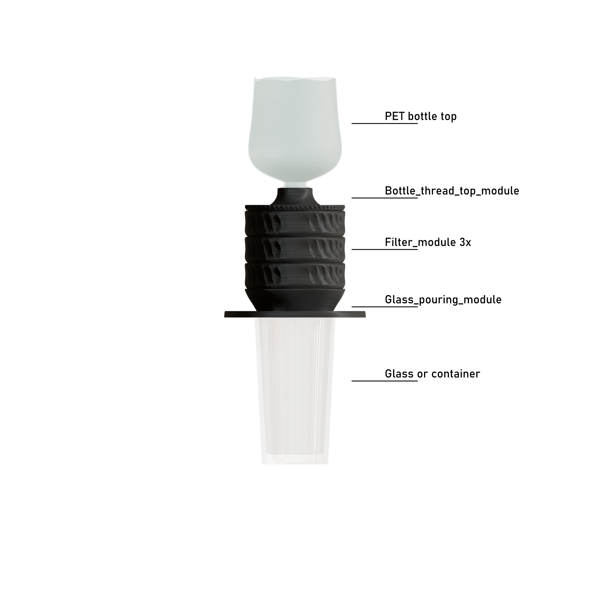 Miniatura 4 do modelo 3D Modular DIY water filter
