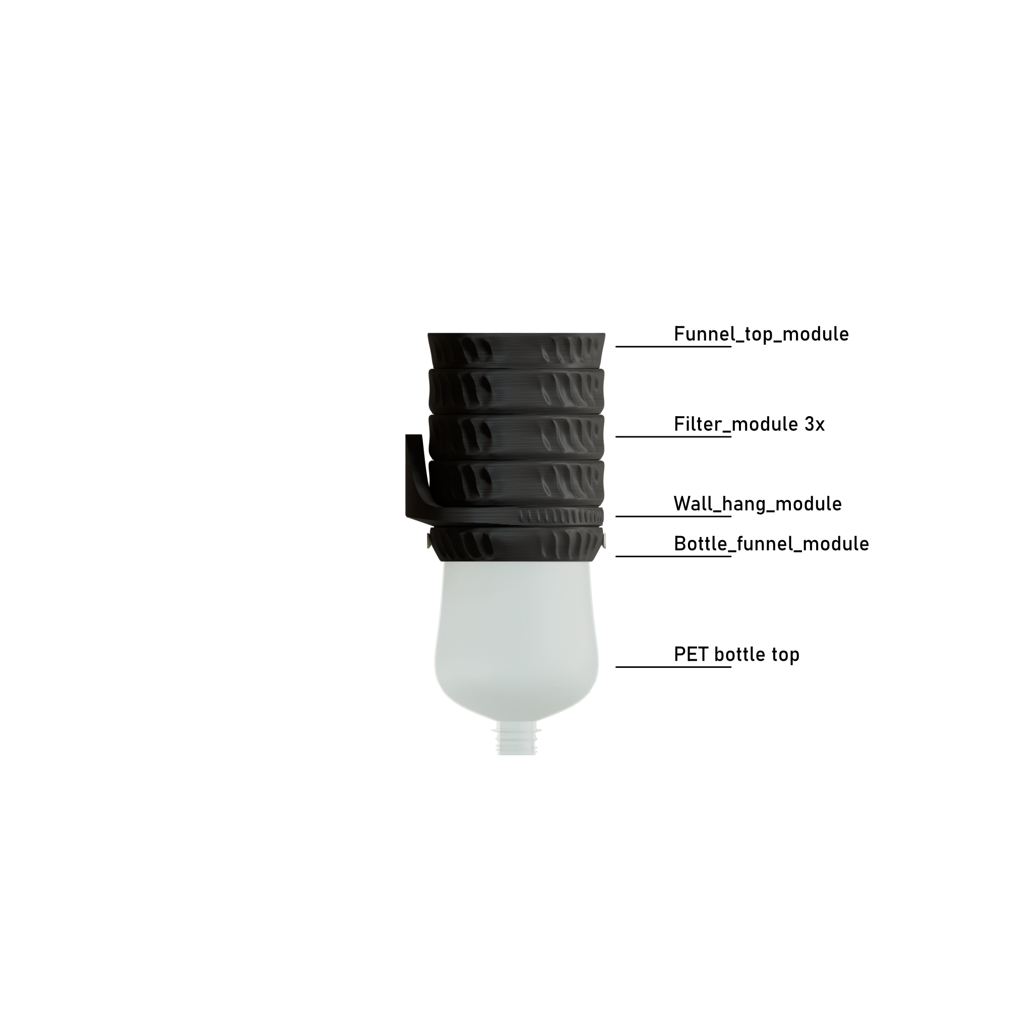 Miniatura 3 do modelo 3D Modular DIY water filter