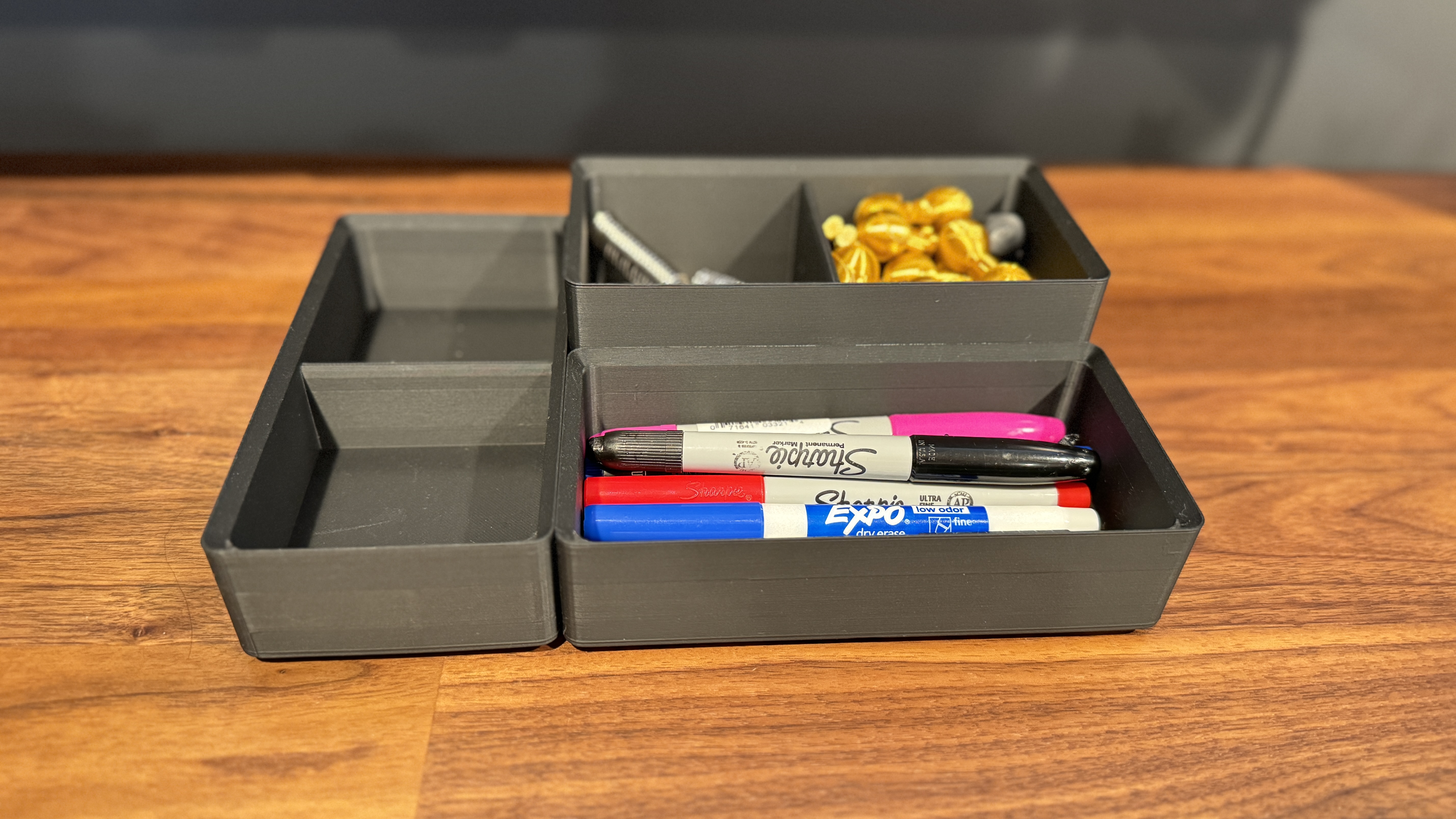 STACKABLE MAGNETIC DESK CONTAINERS - CUSTOMIZABLE MODULAR STORAGE FOR DESK, BATHROOM, AND DRAWER