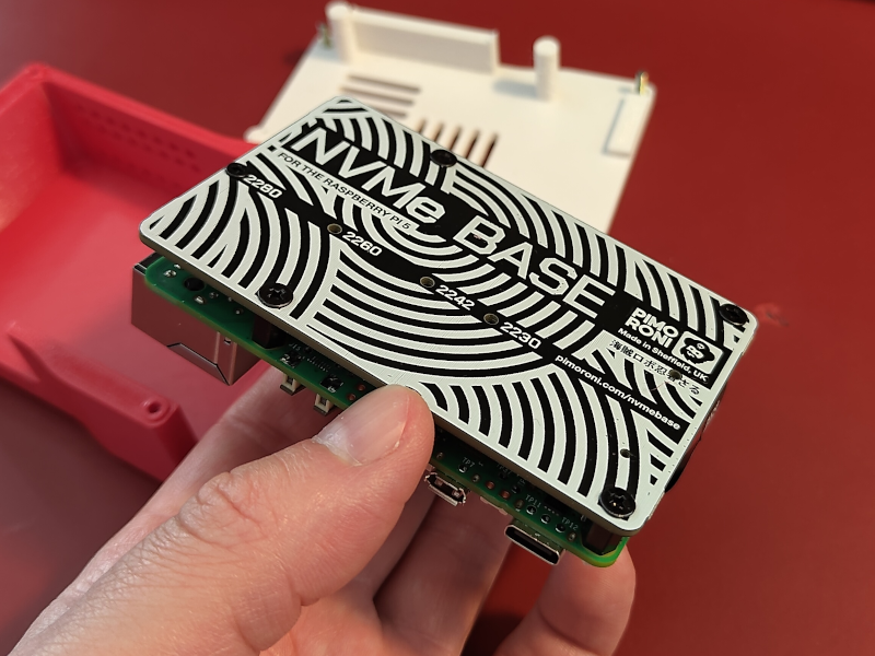 Raspberry pi 5 nvme case with pimoroni nvme base board by muldjord