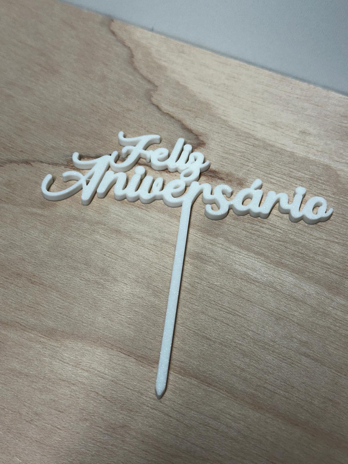 Cake Topper "Feliz Aniversario"