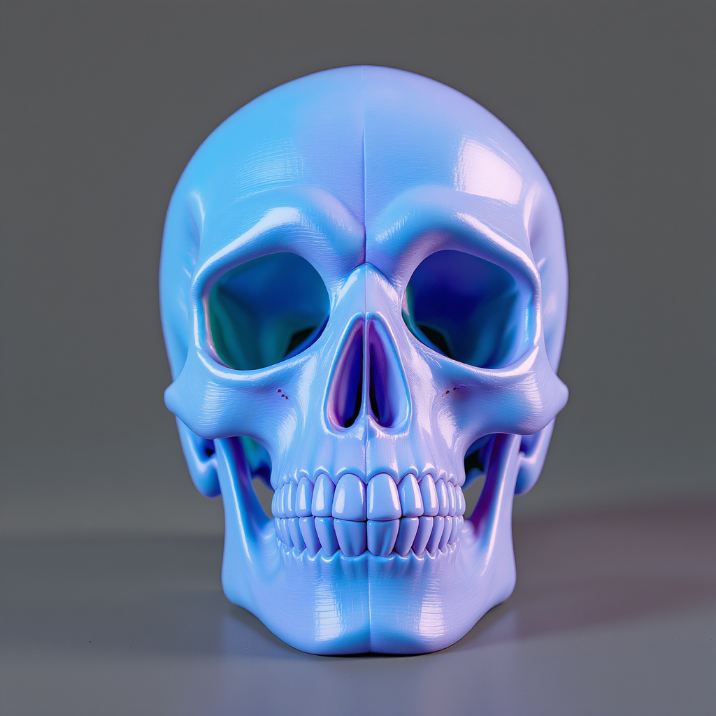 A stylized Halloween skull