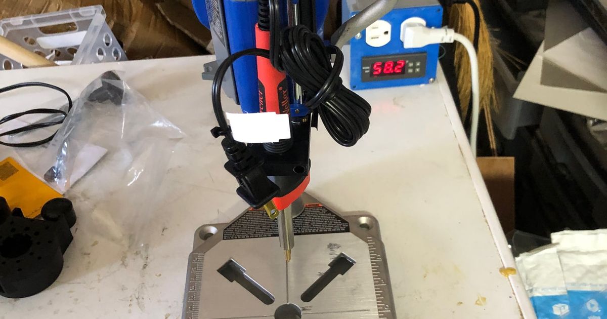 Dremel drill press to heat set insert adapter by tmorris9 Download