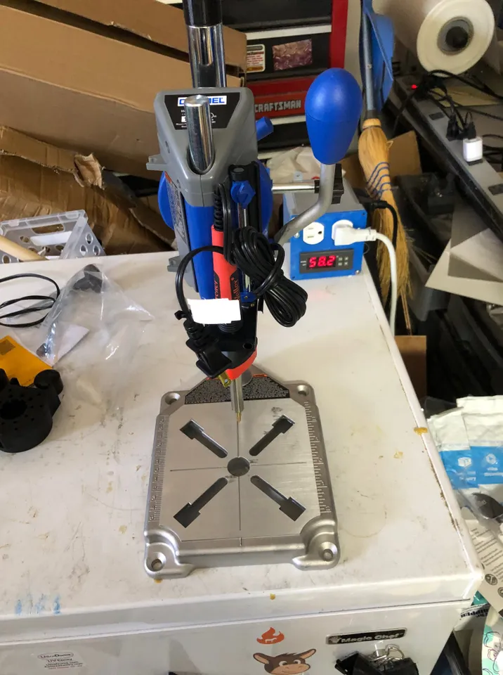 Dremel drill press to heat set insert adapter by tmorris9, Download free  STL model