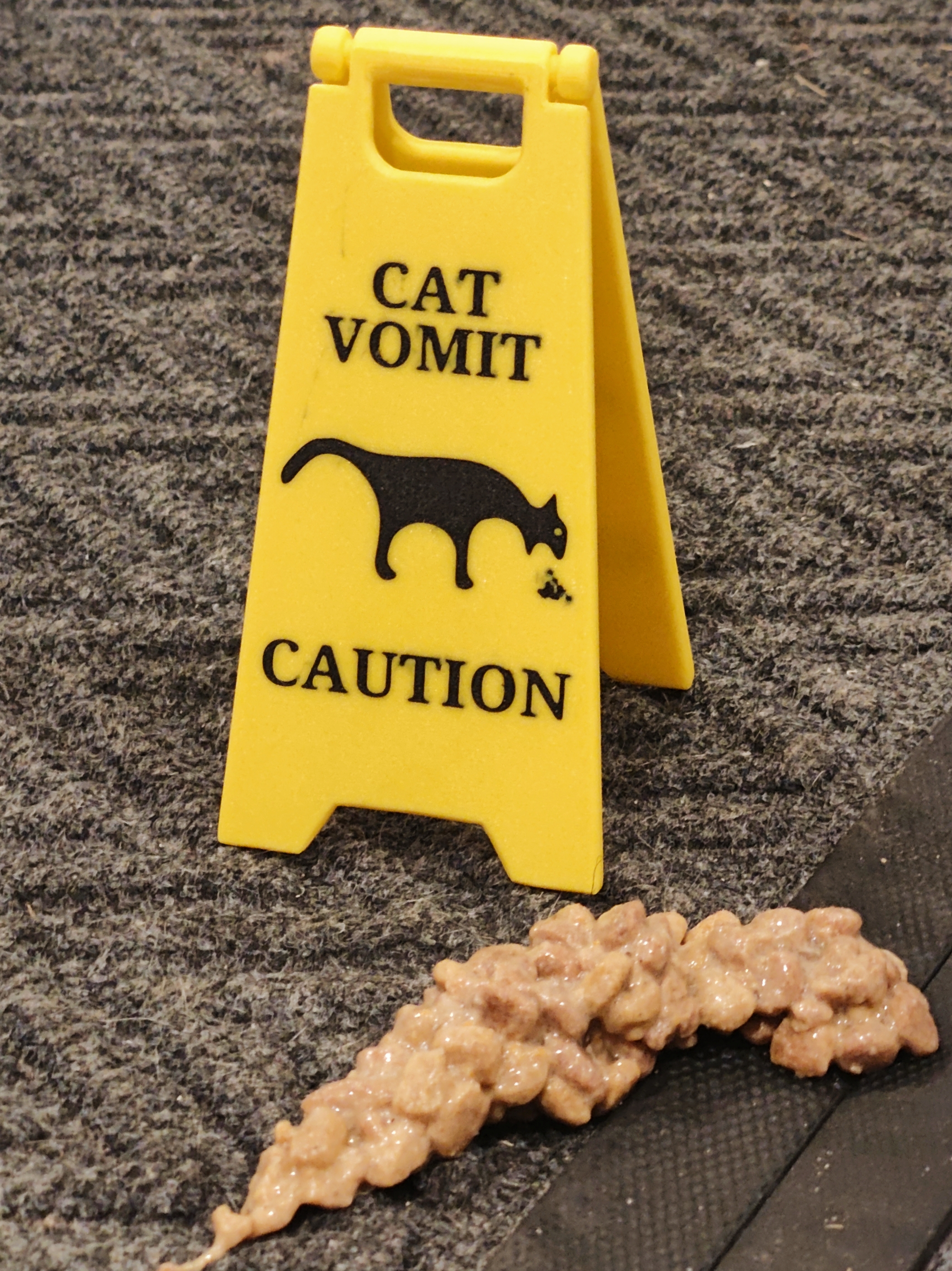 Cat Vomit Caution Sign (v2 Better Hinge) By Hobo4ssassin 