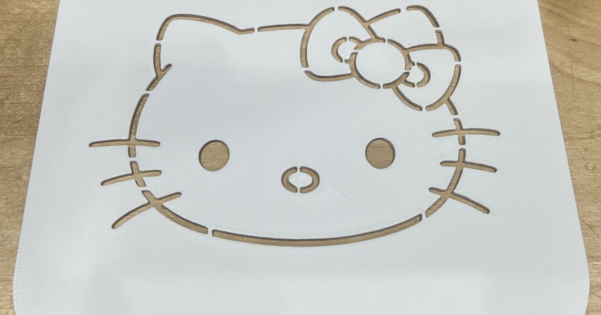 Hello Kitty Drawing Stencil by Jason M. | Download free STL model ...