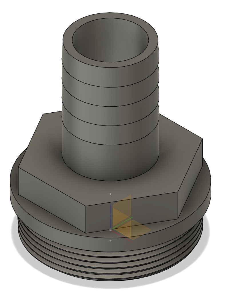 Hose fitting for Ø32mm hose and NPT 2" for Jula 015277 sump pump
