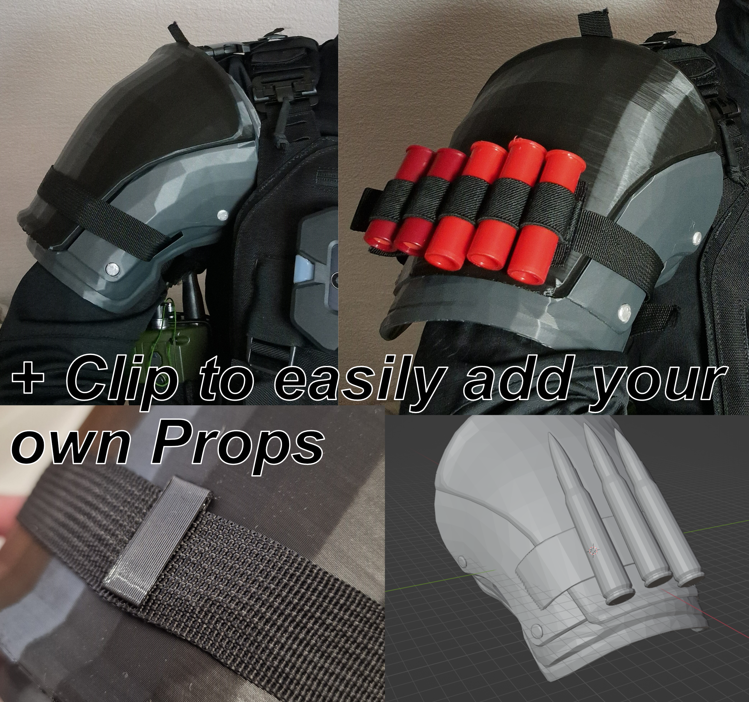 Bulky Shoulder Armor + Clip for Attachments [Unpolished]