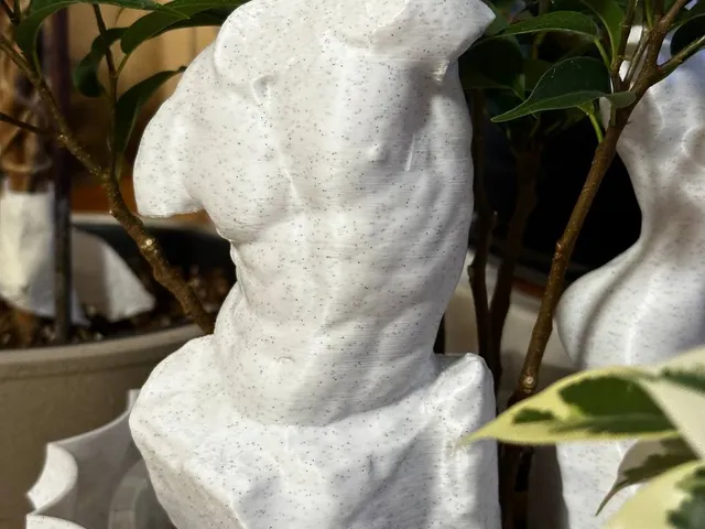 Male Body Carved out of Stone Statue