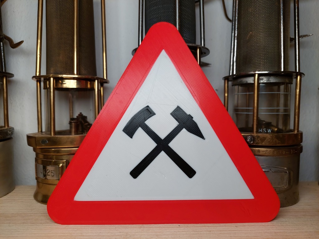 Achtung Bergbau "Schlägel & Eisen" / Mining Warning Sign