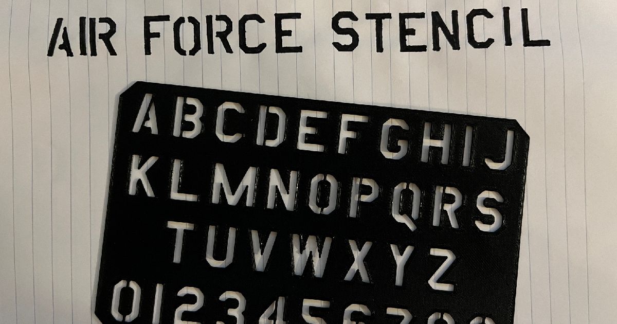 USAF Font Stencil by G$ | Download free STL model | Printables.com