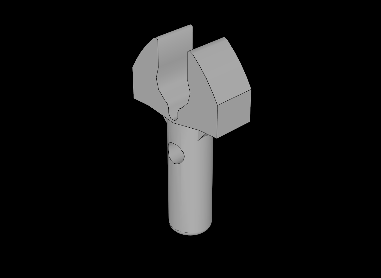 Lego Compatible (48729b.dat) Bar  1.5L with Clip with Truncated Sides and Hole in Shaft