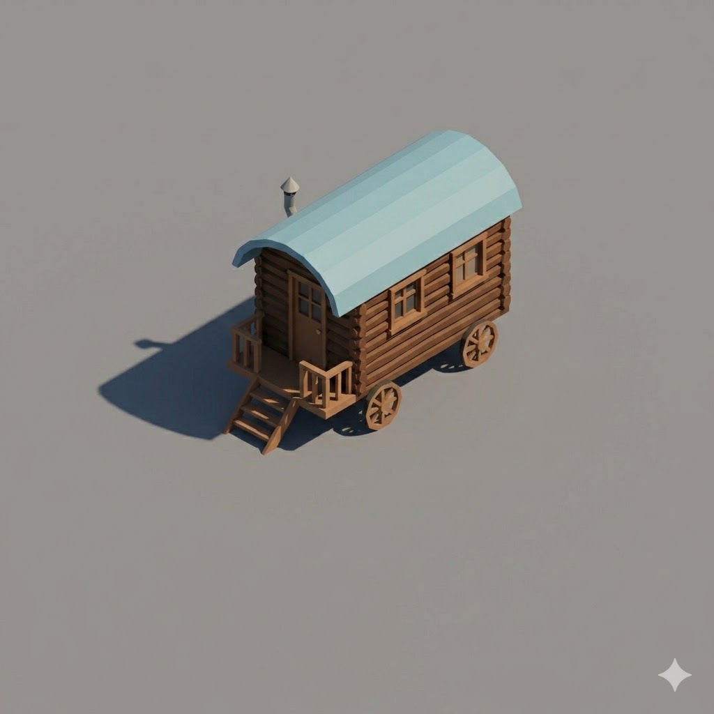 Low Poly Desert Caravan