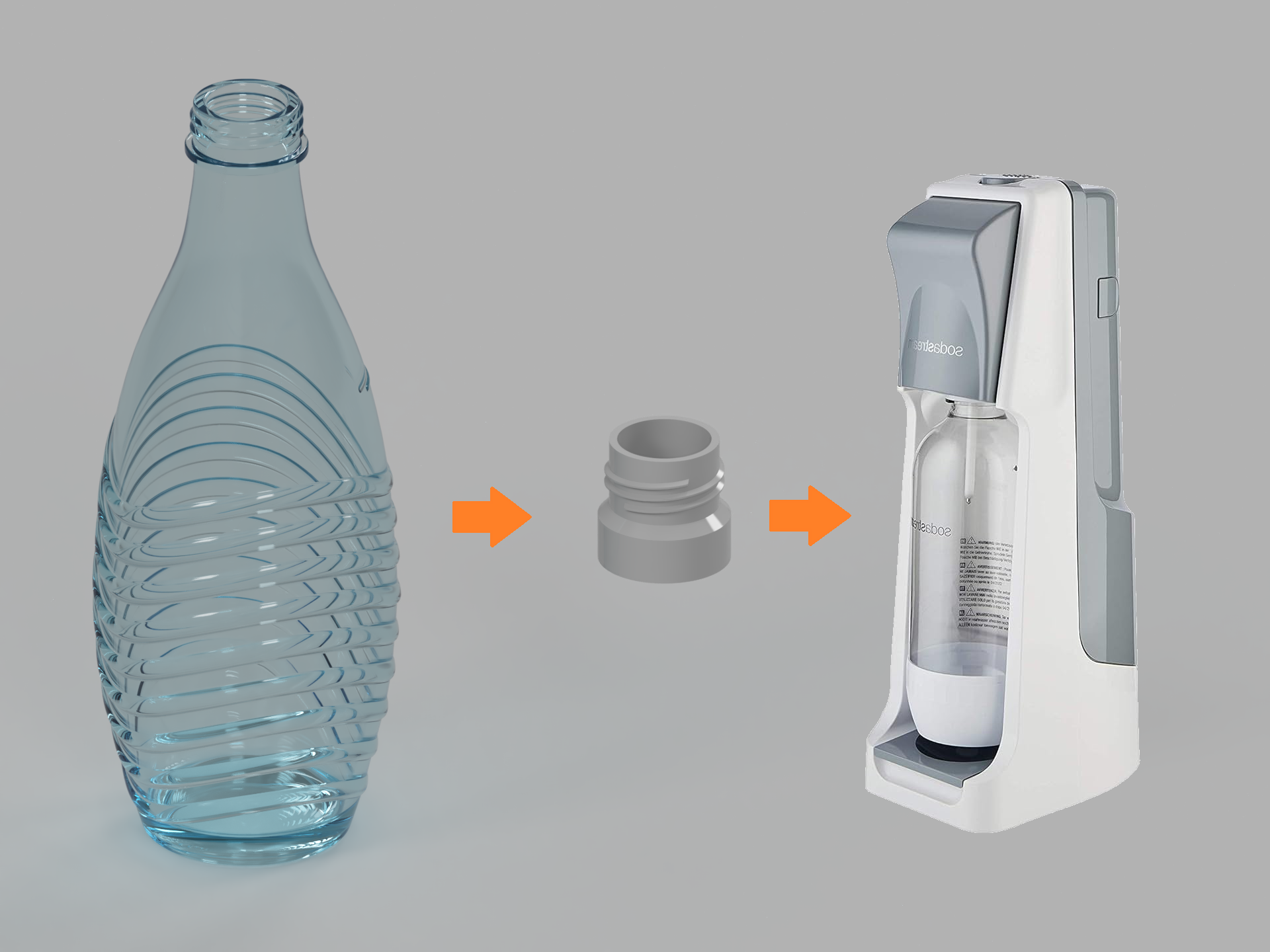 Sodastream adapter (crystal glas bottle to Sodastream Cool)